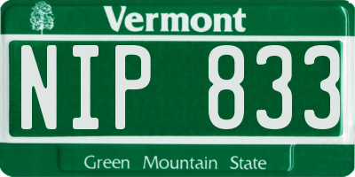 VT license plate NIP833