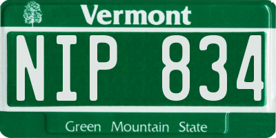 VT license plate NIP834