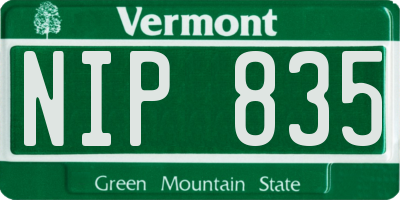 VT license plate NIP835