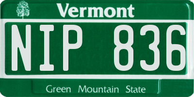 VT license plate NIP836