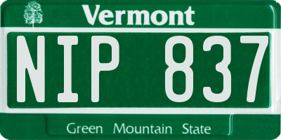 VT license plate NIP837
