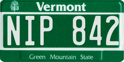 VT license plate NIP842