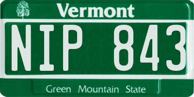 VT license plate NIP843