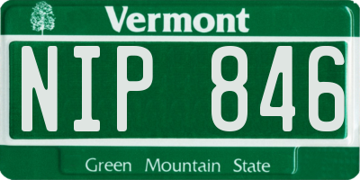 VT license plate NIP846