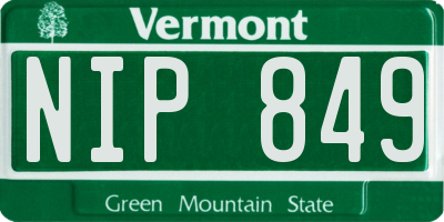 VT license plate NIP849