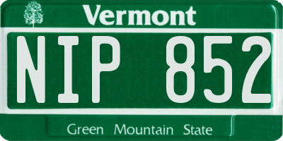 VT license plate NIP852