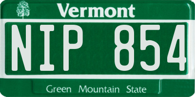 VT license plate NIP854