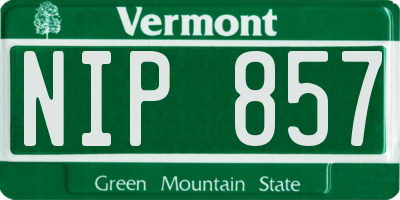 VT license plate NIP857