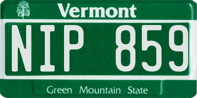 VT license plate NIP859