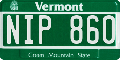 VT license plate NIP860
