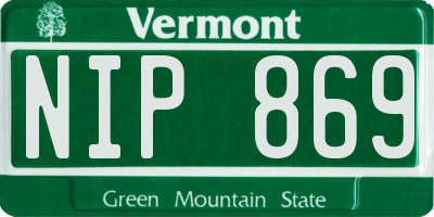 VT license plate NIP869