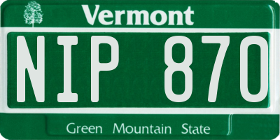 VT license plate NIP870
