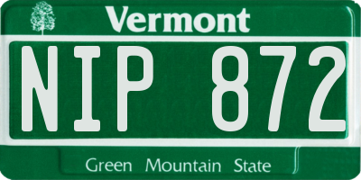 VT license plate NIP872