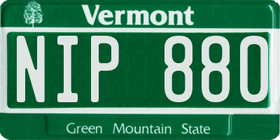 VT license plate NIP880