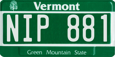 VT license plate NIP881