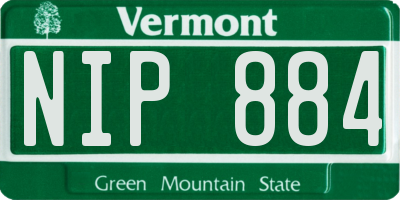 VT license plate NIP884