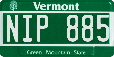 VT license plate NIP885