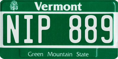 VT license plate NIP889