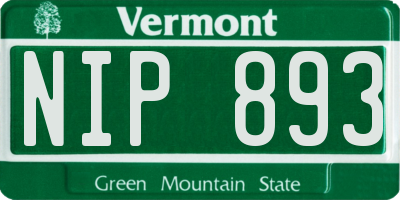 VT license plate NIP893