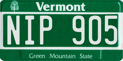 VT license plate NIP905