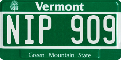 VT license plate NIP909
