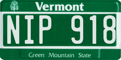 VT license plate NIP918