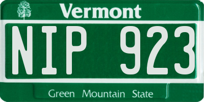 VT license plate NIP923