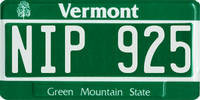 VT license plate NIP925
