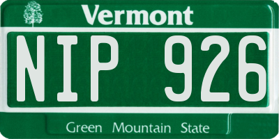 VT license plate NIP926