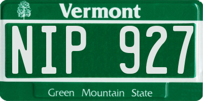 VT license plate NIP927