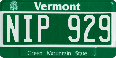 VT license plate NIP929