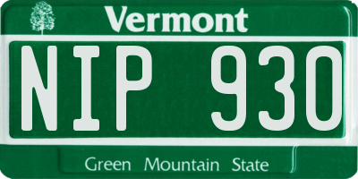 VT license plate NIP930