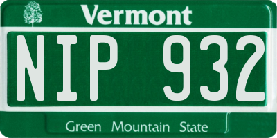 VT license plate NIP932