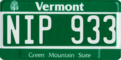 VT license plate NIP933