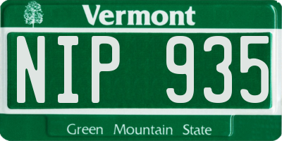 VT license plate NIP935