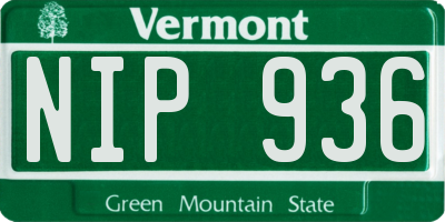 VT license plate NIP936