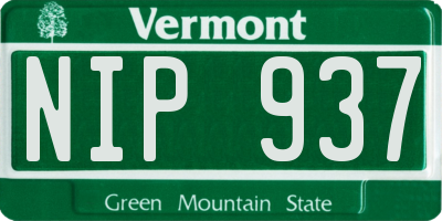 VT license plate NIP937