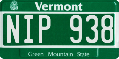 VT license plate NIP938