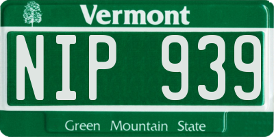 VT license plate NIP939