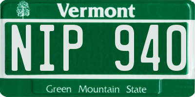 VT license plate NIP940