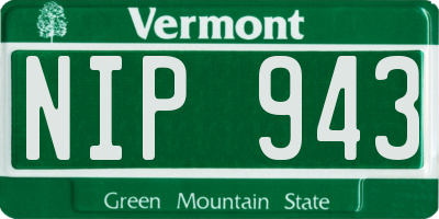 VT license plate NIP943