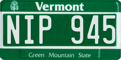 VT license plate NIP945
