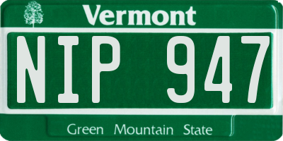 VT license plate NIP947