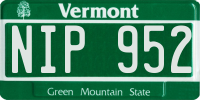 VT license plate NIP952