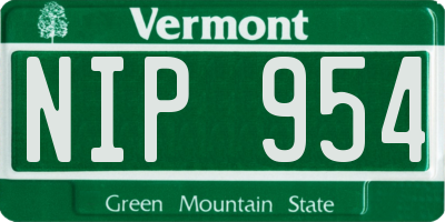 VT license plate NIP954