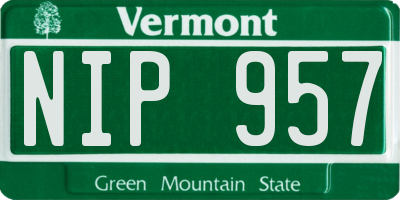 VT license plate NIP957