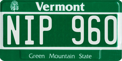 VT license plate NIP960