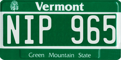 VT license plate NIP965