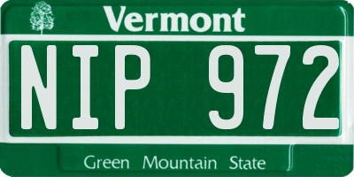 VT license plate NIP972