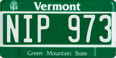 VT license plate NIP973